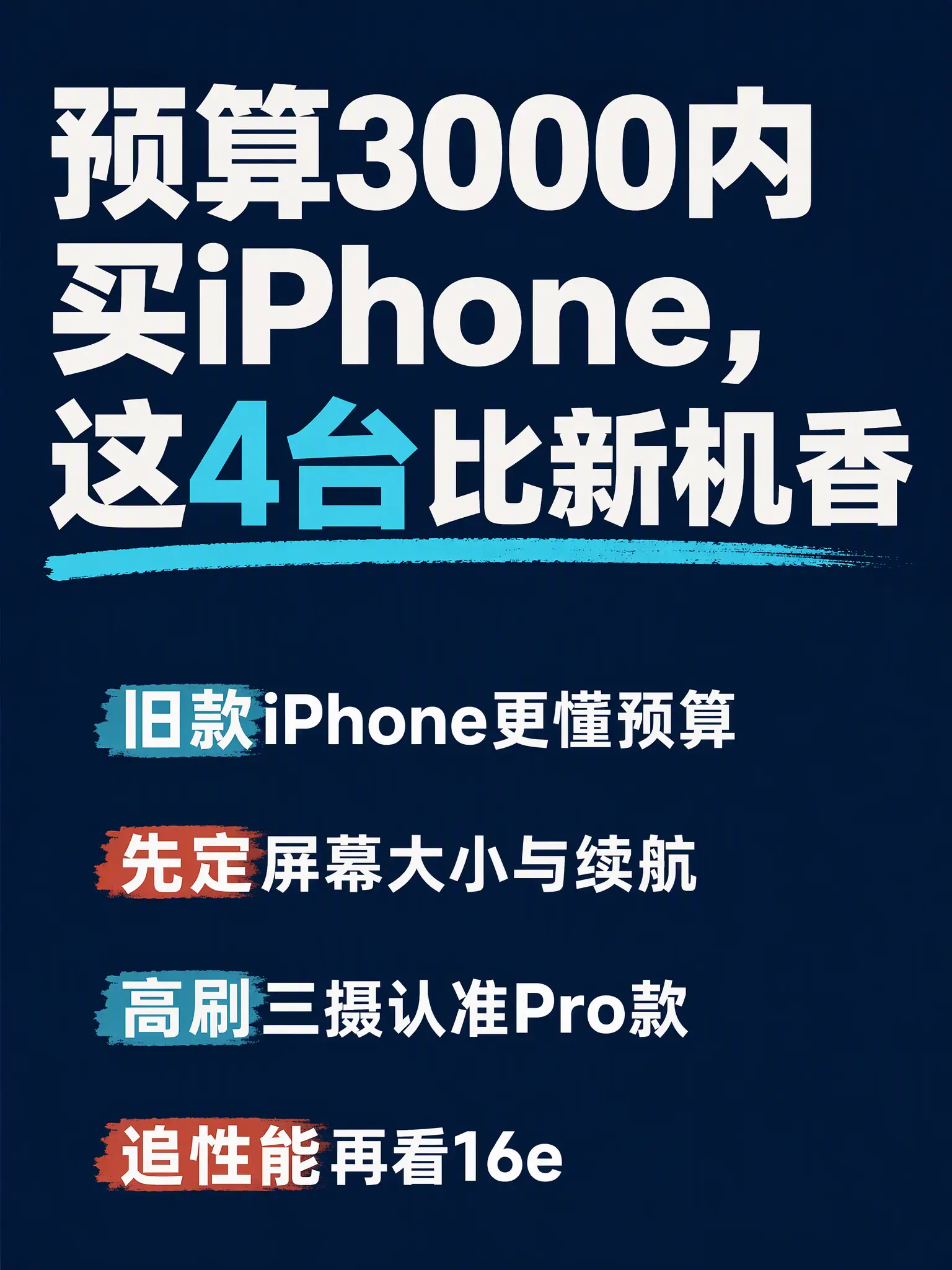 3000内iPhone，4款闭眼入。预算有限想换iPhone的看过来！...