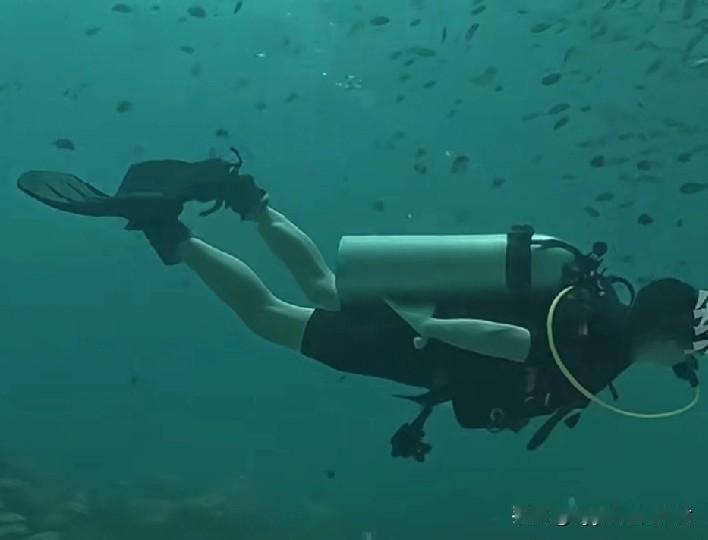 事发当天，有个潜水员下潜到水下，十几米的地方工作。这时，意想不到的事情突然发生了