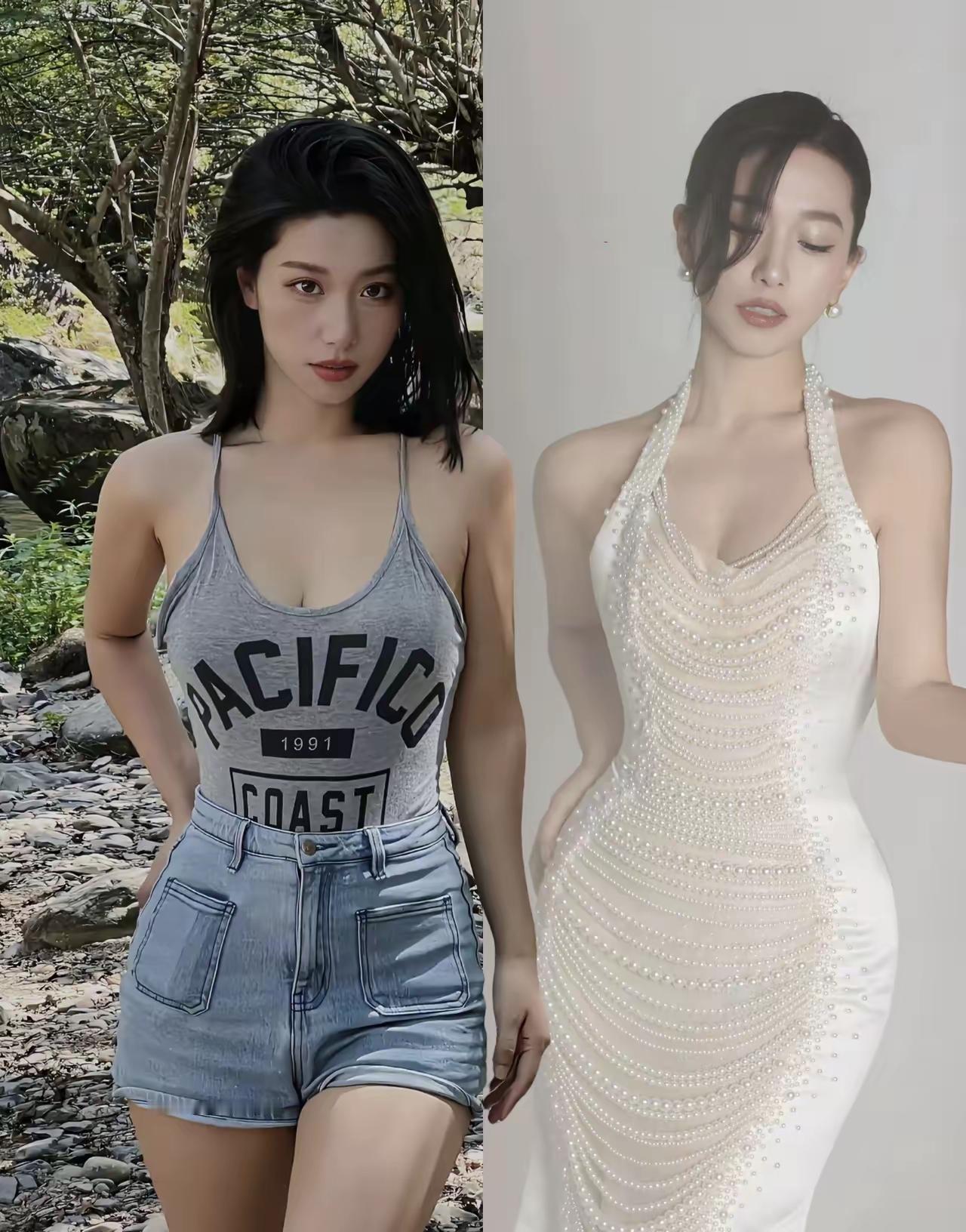 这位美女不管是外貌还是身材顶级，差的只是一个机会就可以出道，大家觉得呢。