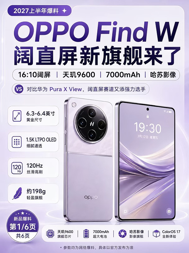 华为阔屏刚火，OPPO就来抢了