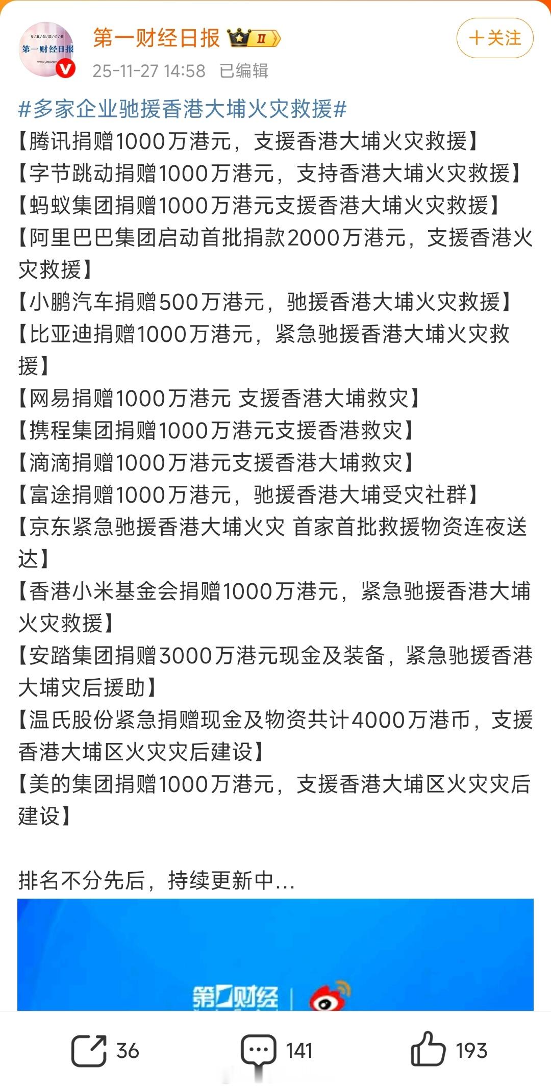 第一财经刚刚把小米补上名单里了。