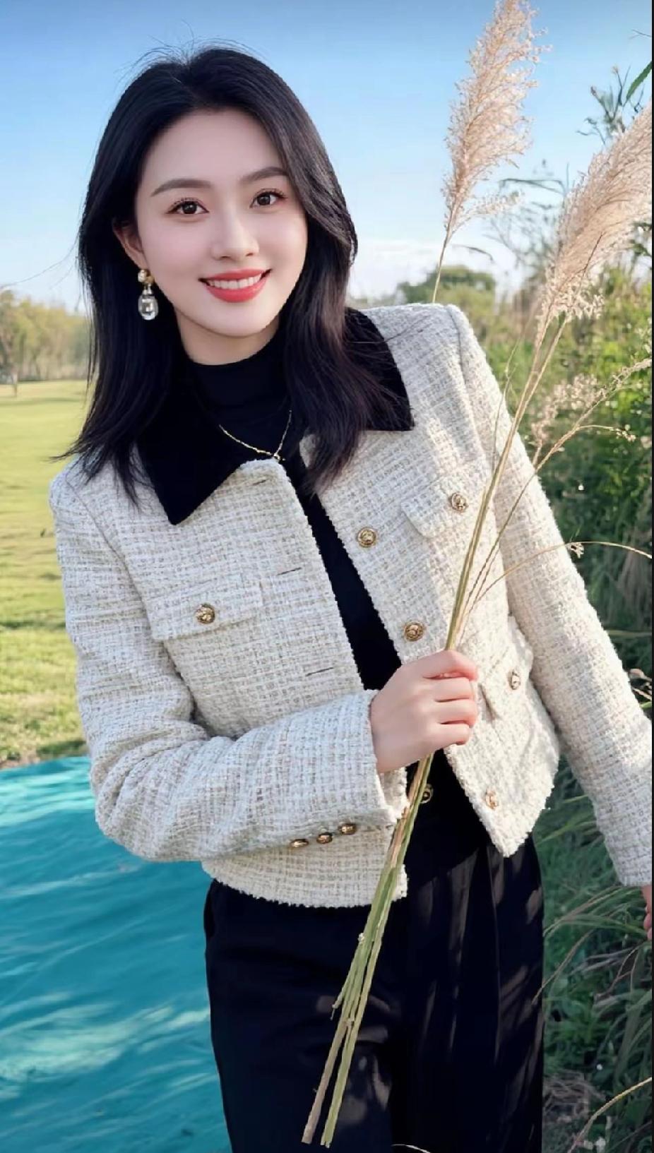 笑靥如花，春意盎然。