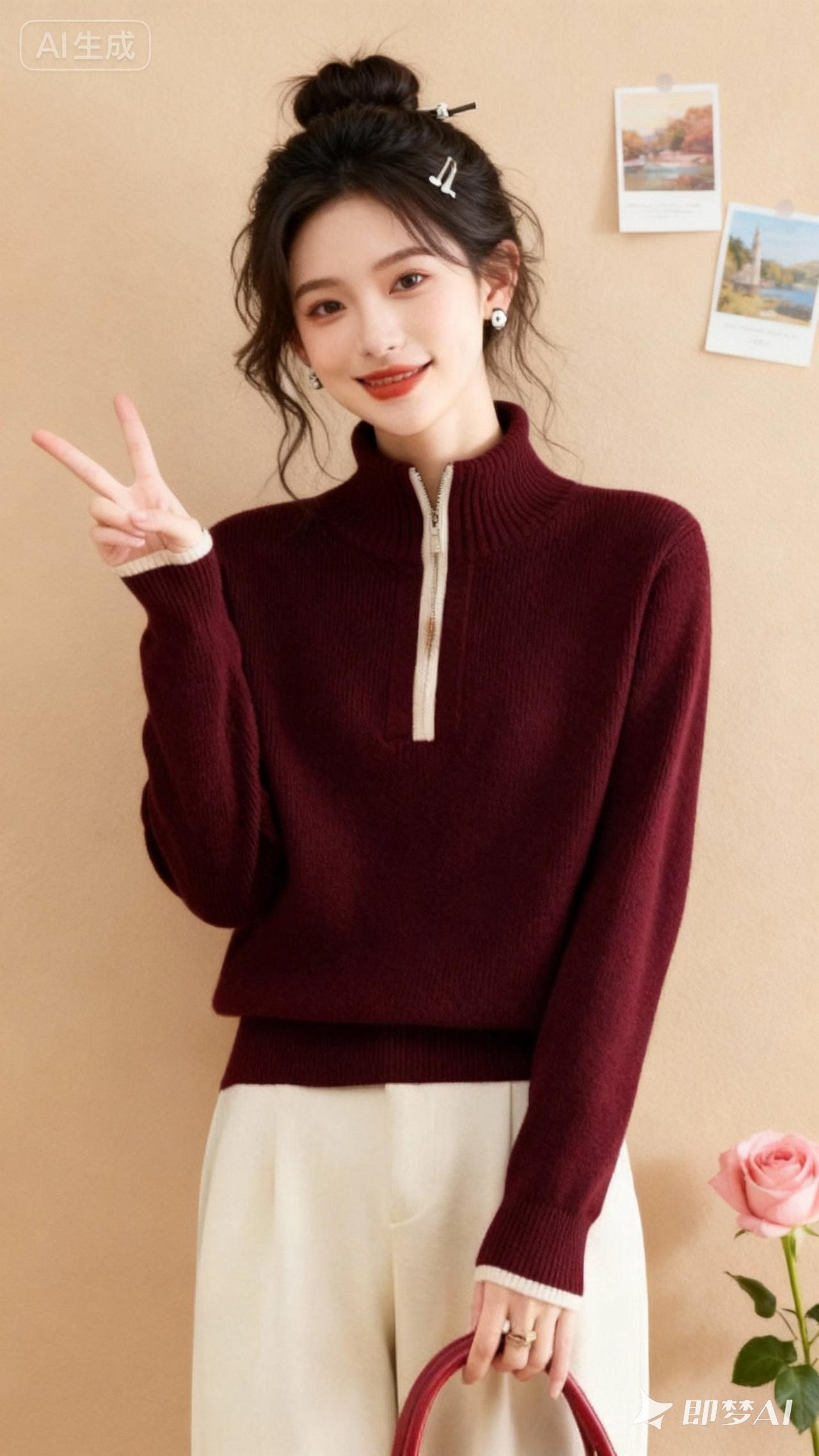 20岁人物脸自然白白净净，清纯甜美美女，温柔凌乱自然好看的温婉千金盘发发型，有时