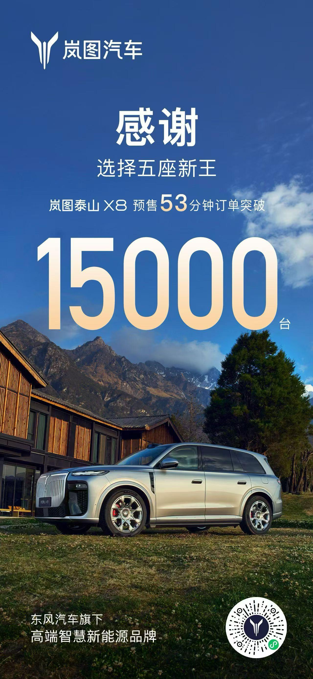 岚图X8今天原来是预售。感觉加温好久了，以为今天上市。