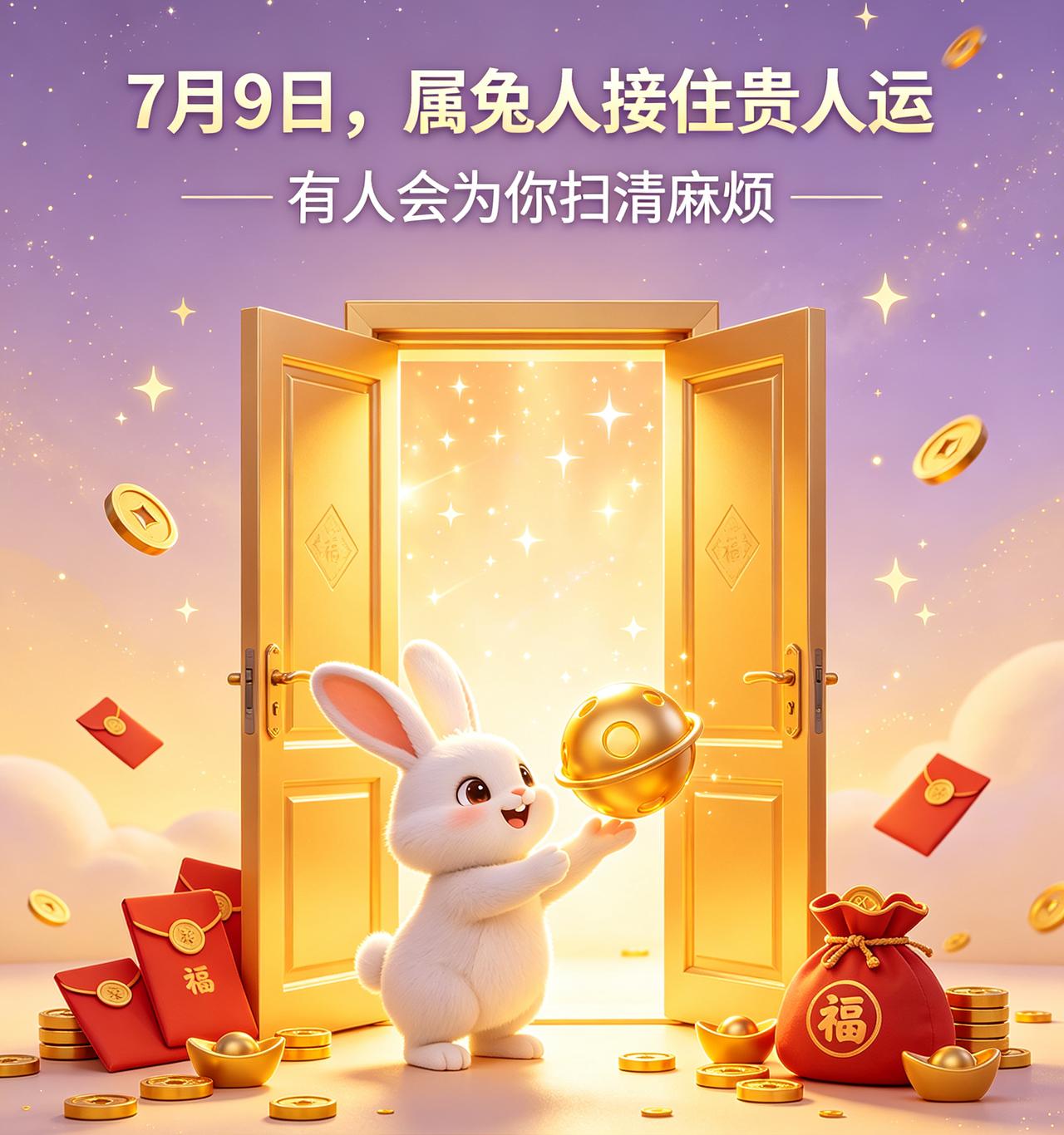属兔人留意！7月9日贵人主动上门，好运挡不住！！属兔的朋友性子温和，平