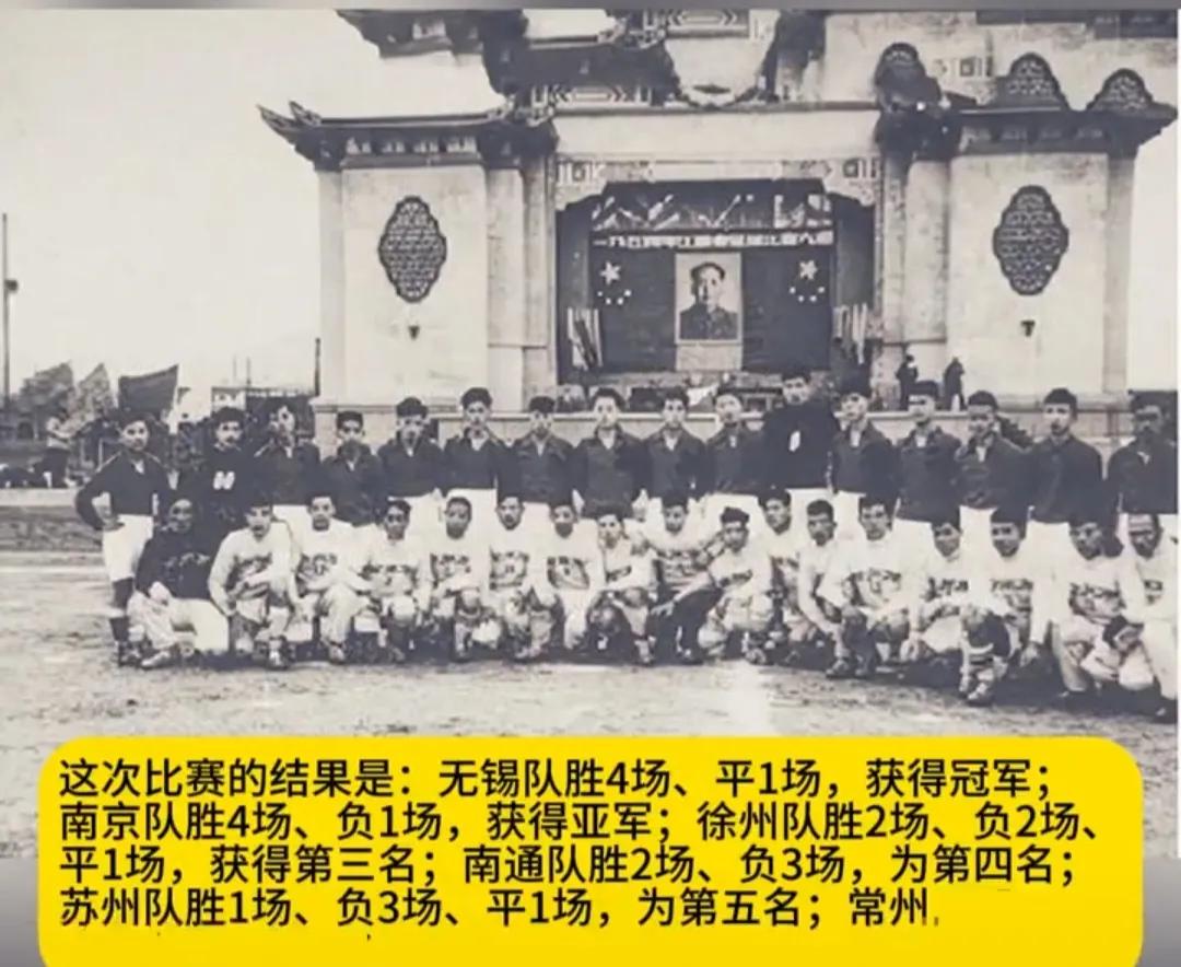 历史总是惊人的相似，70年前就有苏超联赛，当时是无锡队获得冠军，南京亚军，徐州季