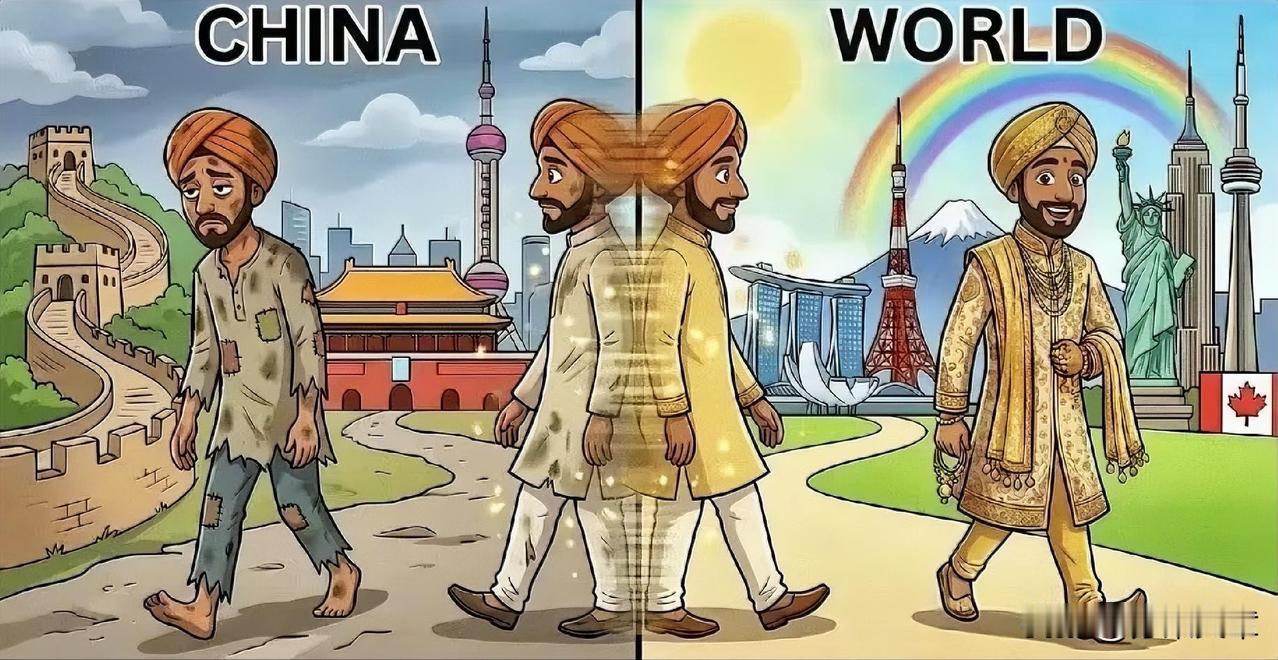 印度国内一张漫画被广泛传播：凡是去中国的印度人，下辈子都是达利特。凡是去新加坡日