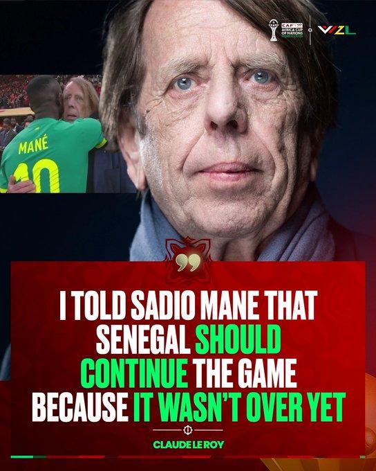 前甲A联赛外教勒鲁瓦在非洲决赛对阵摩洛哥的比赛中，塞内加尔队因对判罚不满一度