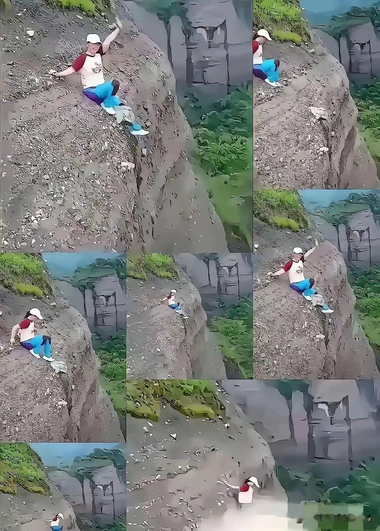 为了美真是不要命。37岁妈妈为拍照跌落野山，留下两个目睹的孩子哭泣。37岁的妈