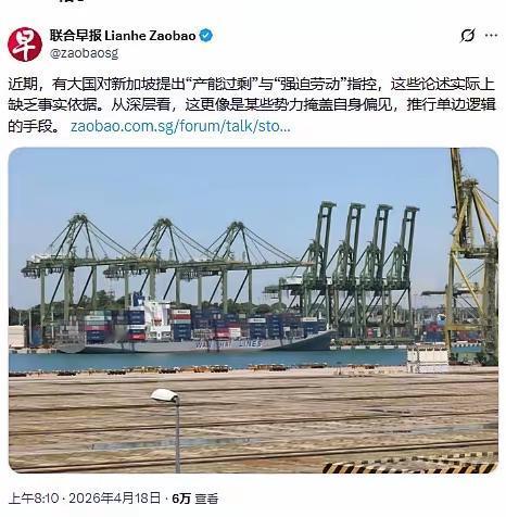 哦豁，​美国对新加坡调查，存在强迫劳动、产能过剩……成天阴阳怪气我们，现在轮到他