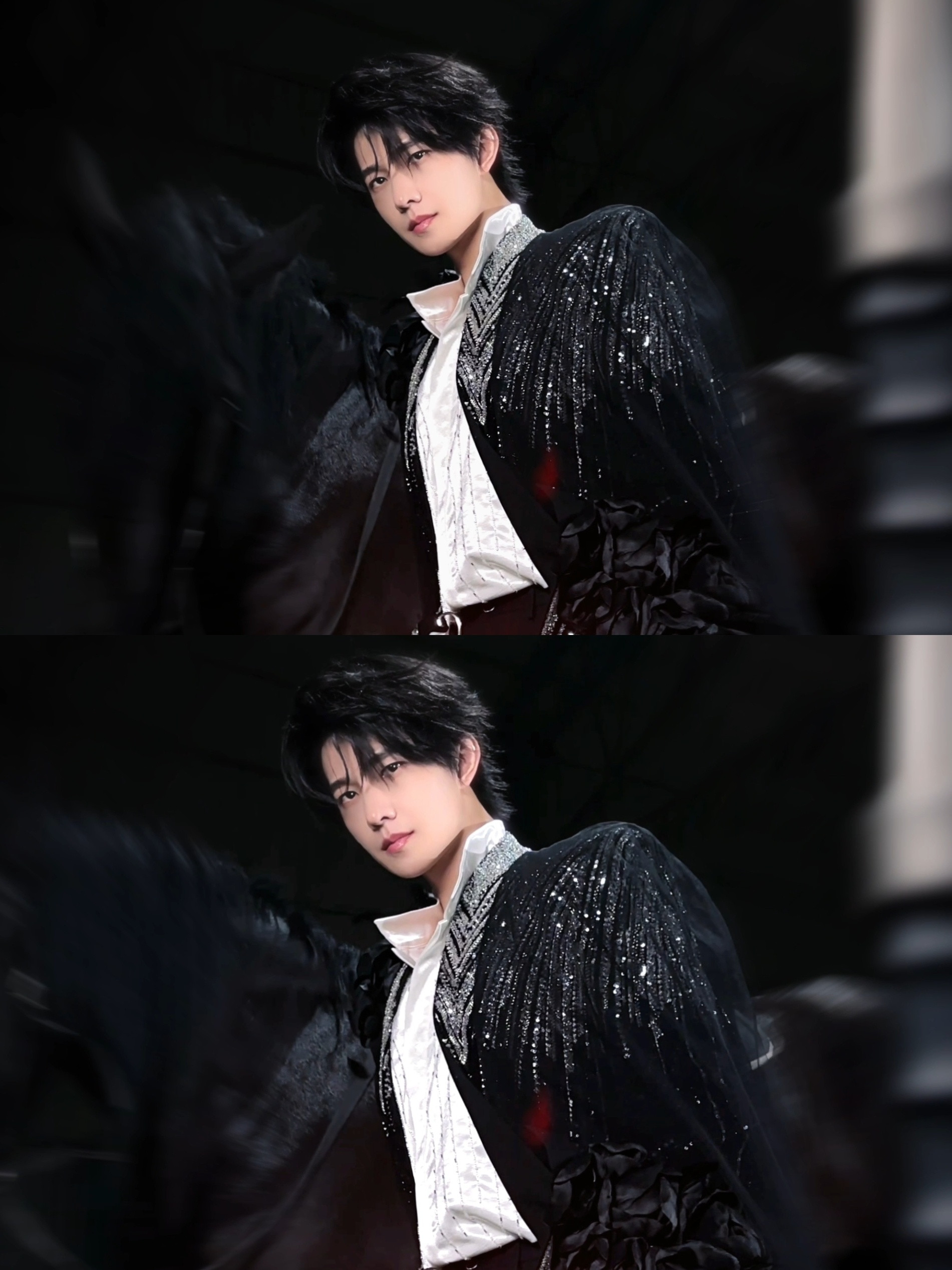 杨洋暗黑撕漫男杨洋这身暗黑骑士造型鲨我！冷冽贵气感直接拉满，妥妥从漫画里走出来的