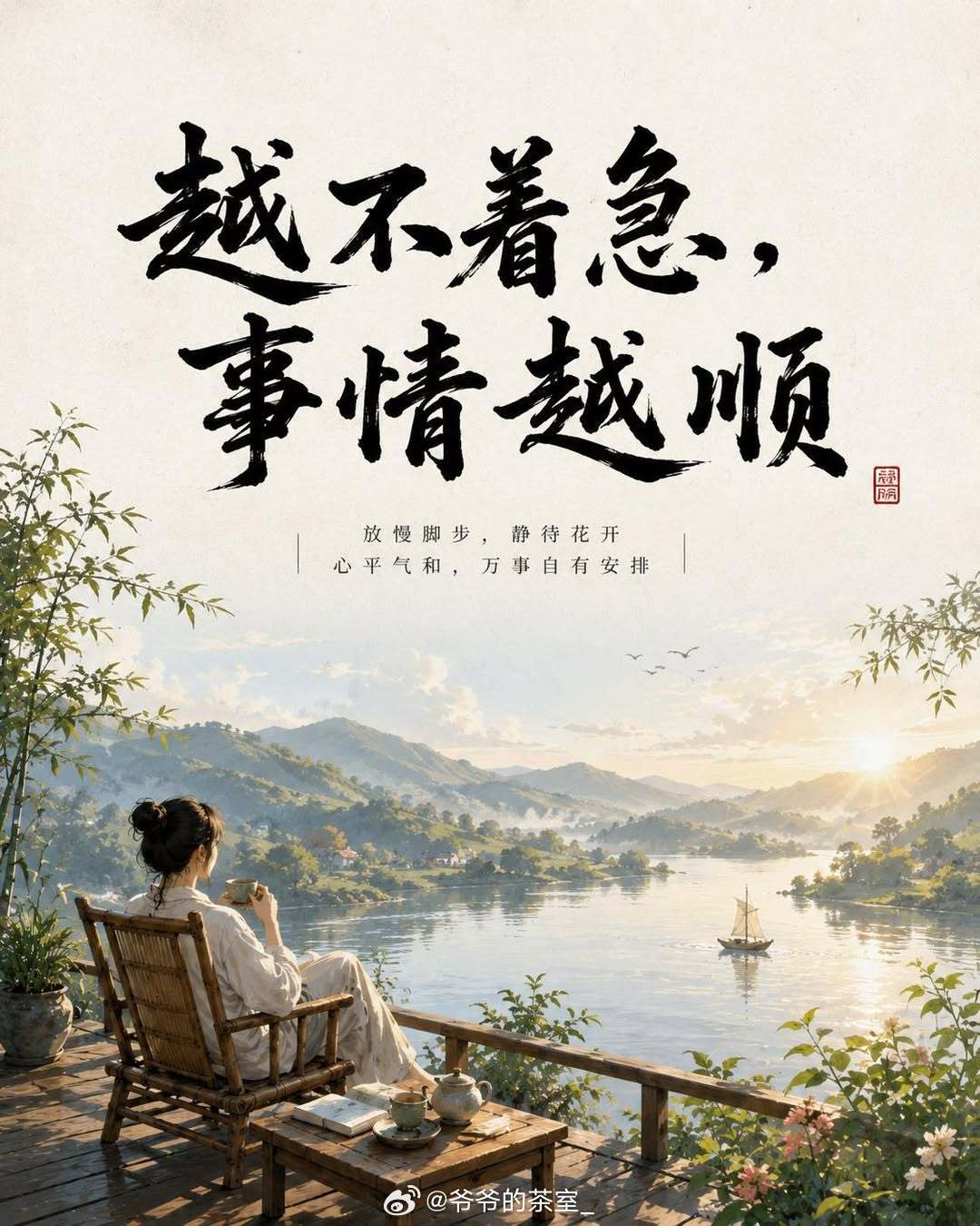 心若向阳，无畏悲伤。调整好心态，今天的一切都会顺利起来。早安！早安心语早安