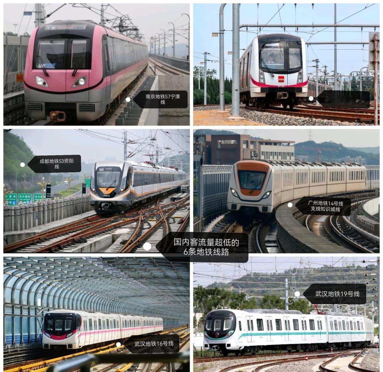 国内客流量超低的6条地铁线路只包括中国大陆地区，不包含港澳台哈😂广州地铁