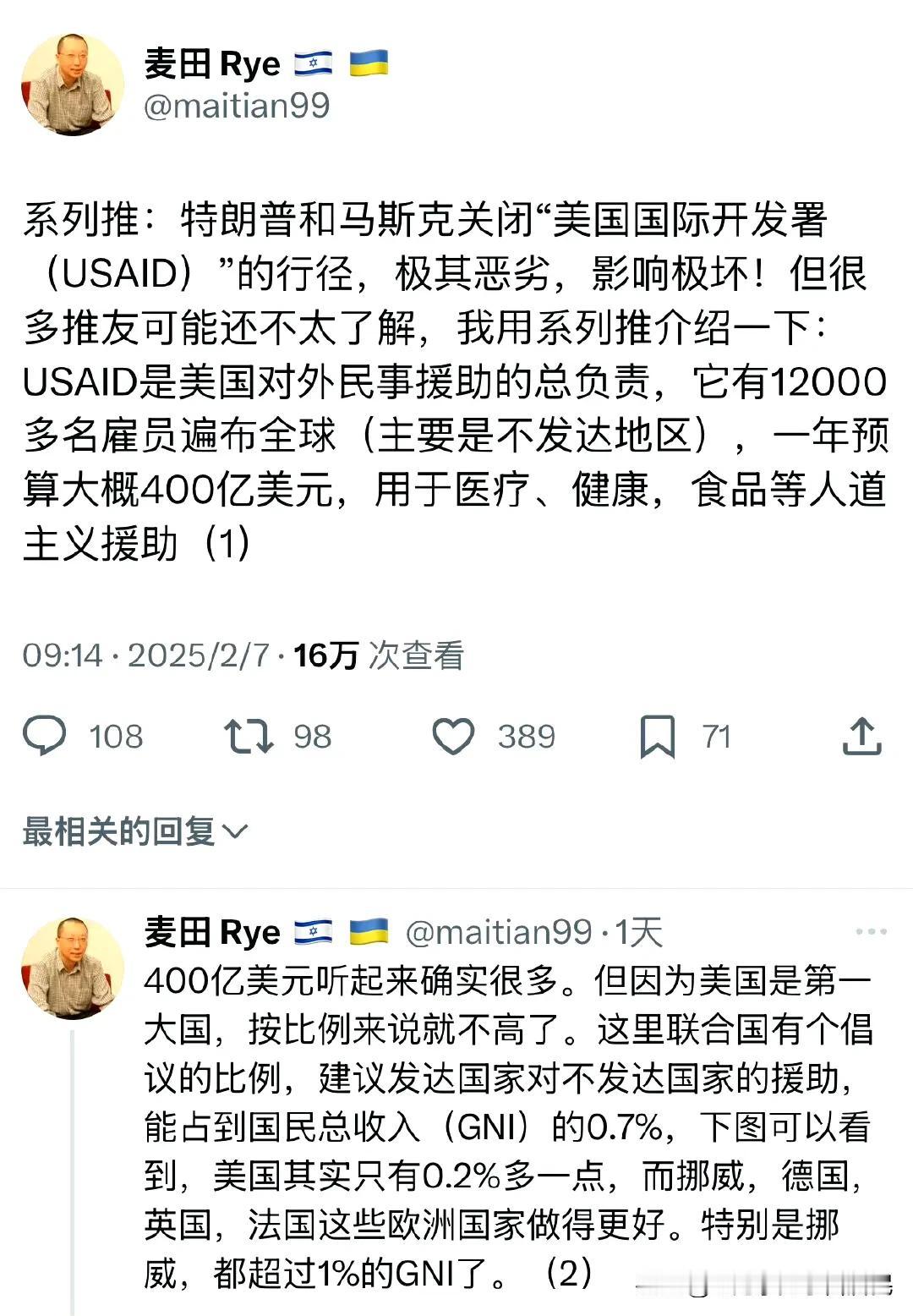 其实所有人都知道，这个老公知也知道，美国国际开发署每年的400亿，主要用于颠覆他