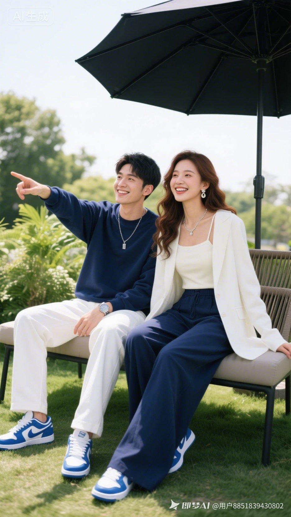 阳光下的浪漫约会，笑语盈盈，美好时光定格。