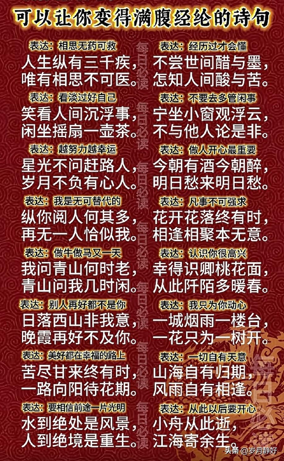 诗中自有千般意，笔下流淌万般情。