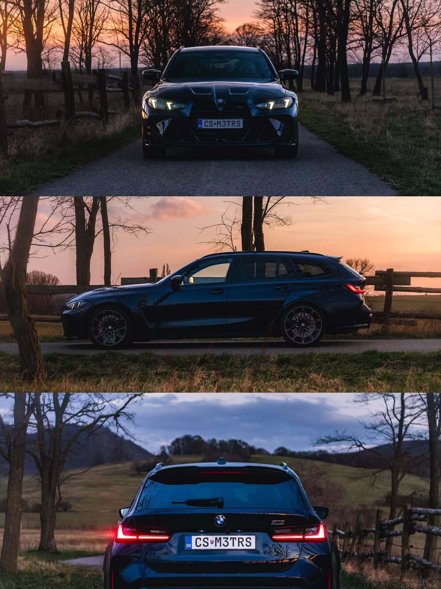 夕阳下的M3Touringbmwsky宝马m3旅行版汽车摄影