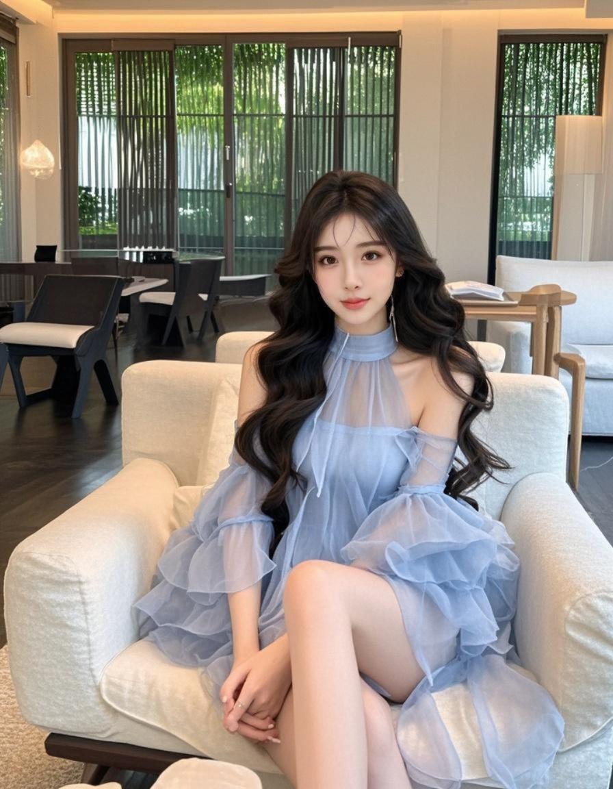 蓝纱佳人 原来ai写真可以这么美 人生总得有一套ai写真吧 谁拍谁好看...