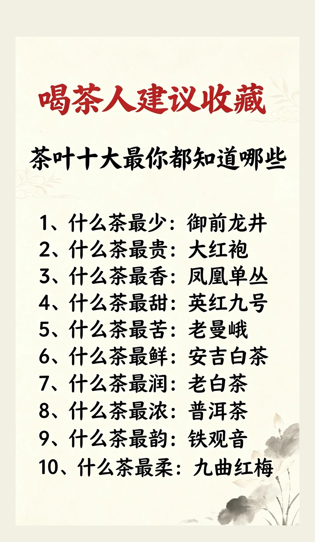 茶界十大天花板，你都喝过吗？