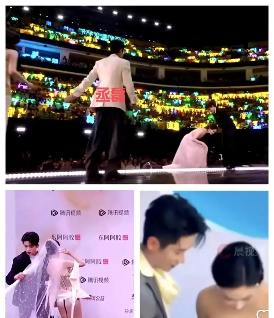 红毯上鉴定男星教养，别听他说什么，看他膝盖往哪摆。候场通道挤满人。穿细高跟的