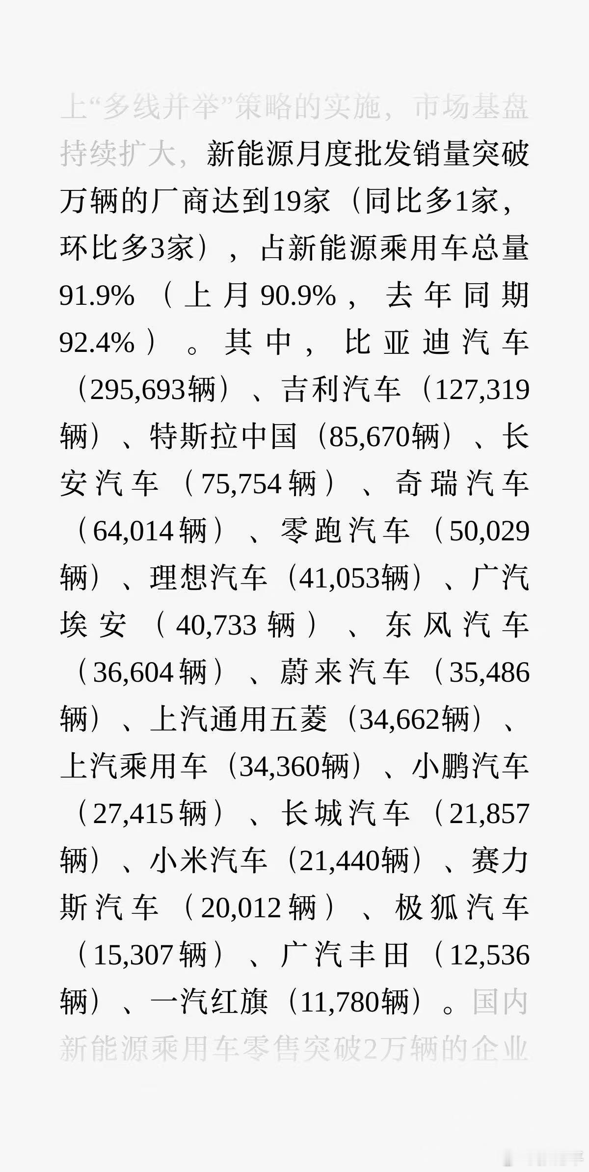 乘联会数据：3月全国乘用车零售164.8万辆，同比下降15.0%，环比增长59.