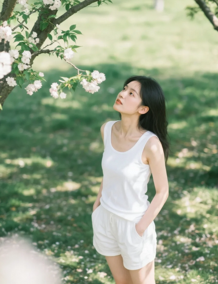 树影是流动的诗，她是诗中最灵动的韵脚