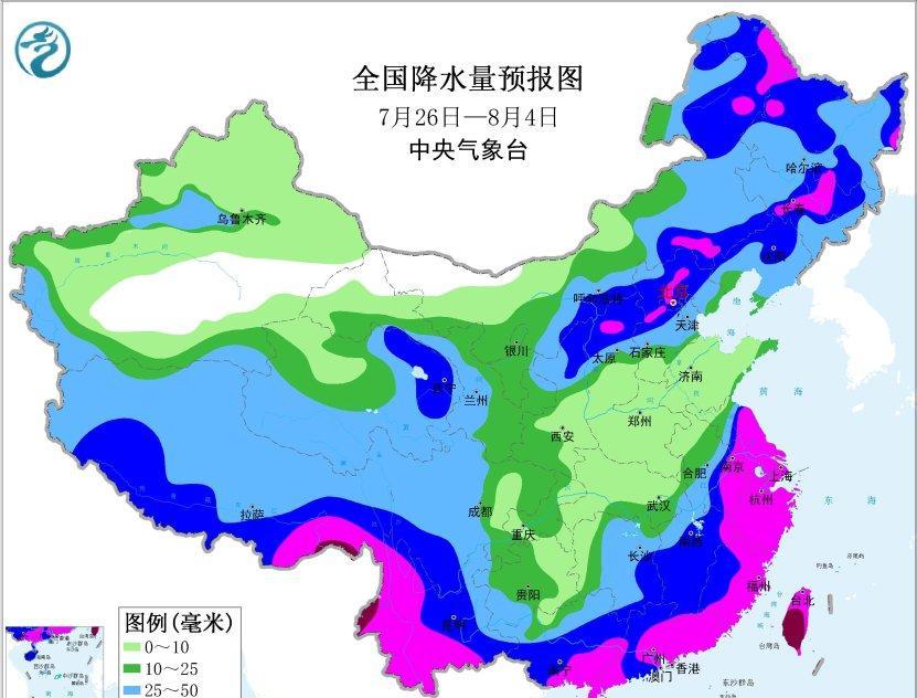 根据中央气象台预报，未来十天我国东南沿海、华北中北部、东北大部雨水偏多，西北、黄