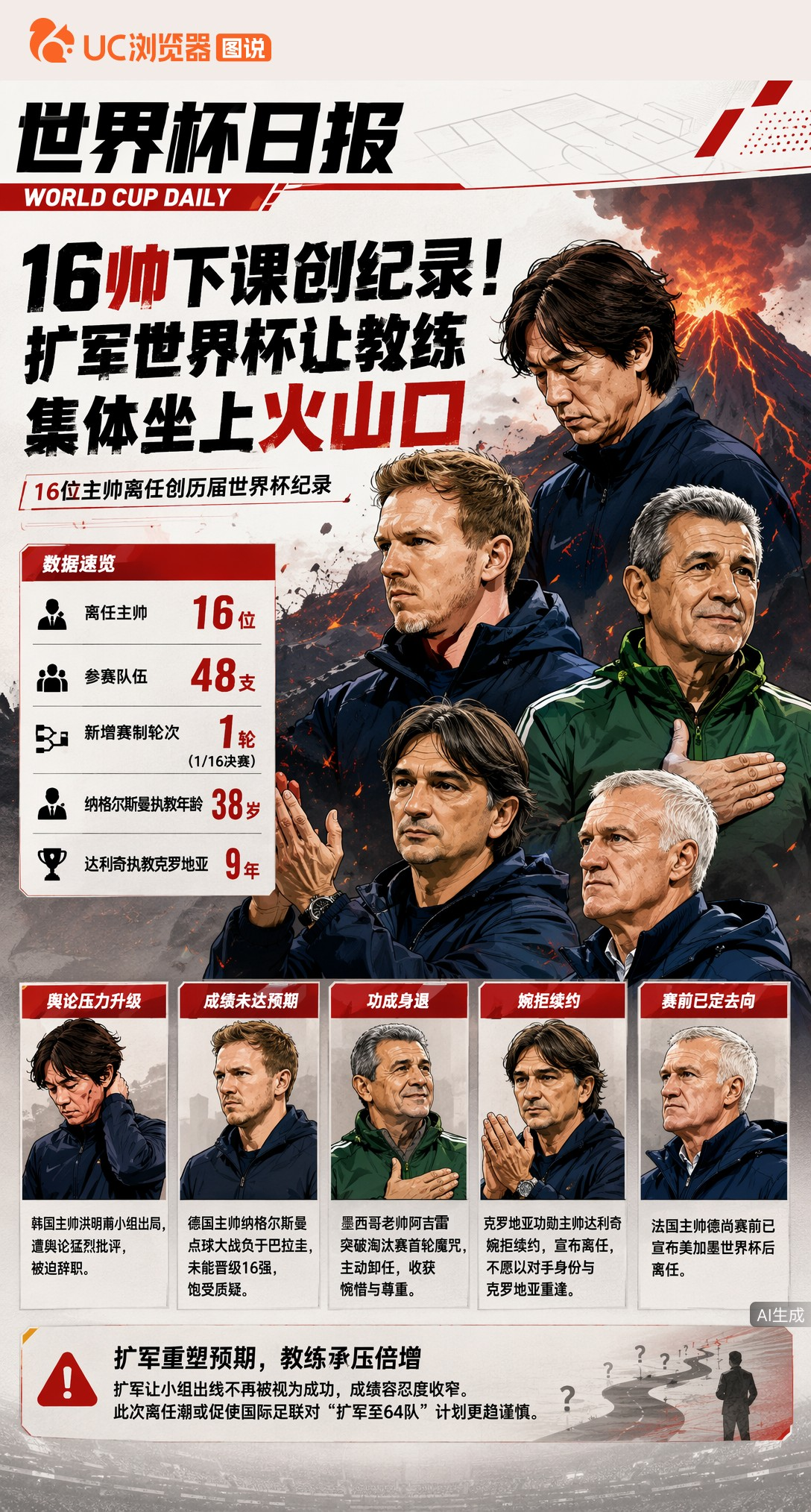 16帅下课创纪录！扩军世界杯让教练集体坐上火山口
