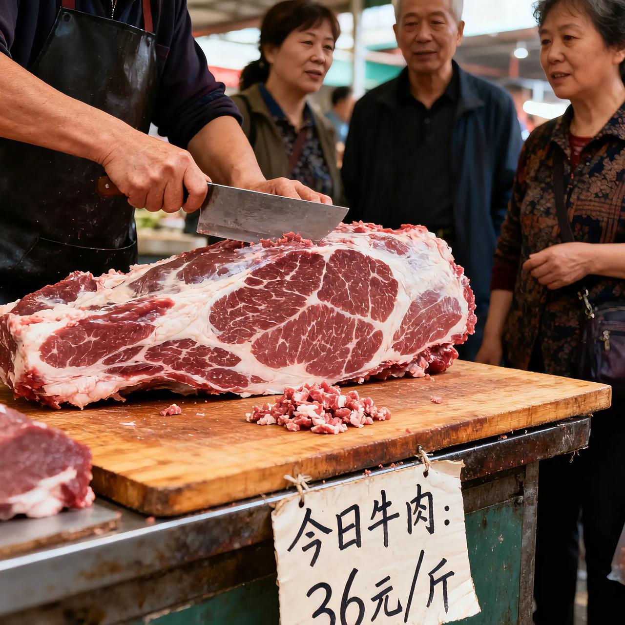 谁懂啊！牛肉价格跌回36元/斤，背后原因竟然这么复杂！逛菜市场的朋友肯定发
