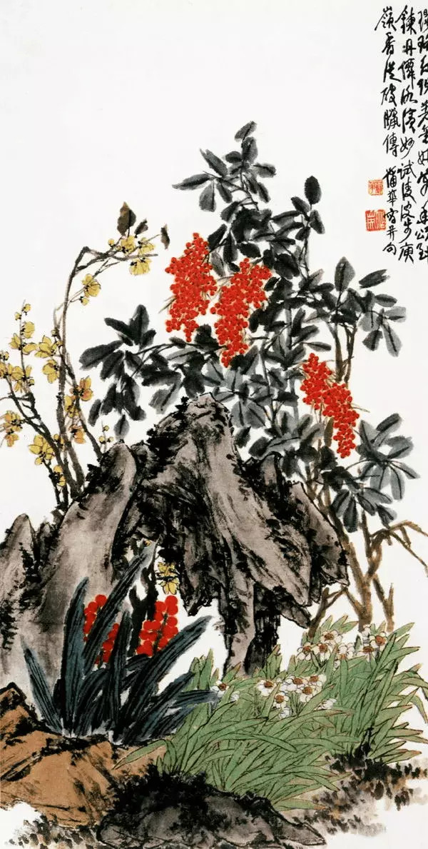 蒲华天竺水仙图，1436.3x77.1cm，上海博物馆藏。蒲华（1839-19