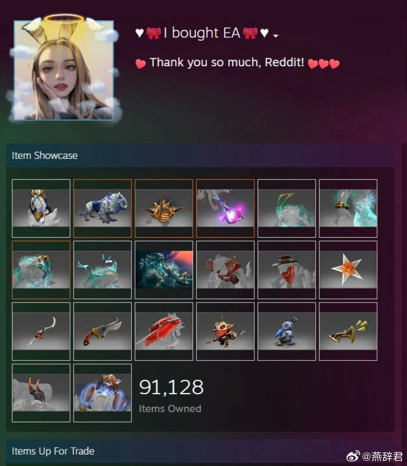 还记得每年Dota2本子最高的沙特王子吗？他把自己的Steam名字改成了我买下了