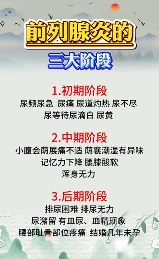 尿频腰酸别忽视，一文分清前列腺炎三个发展阶段