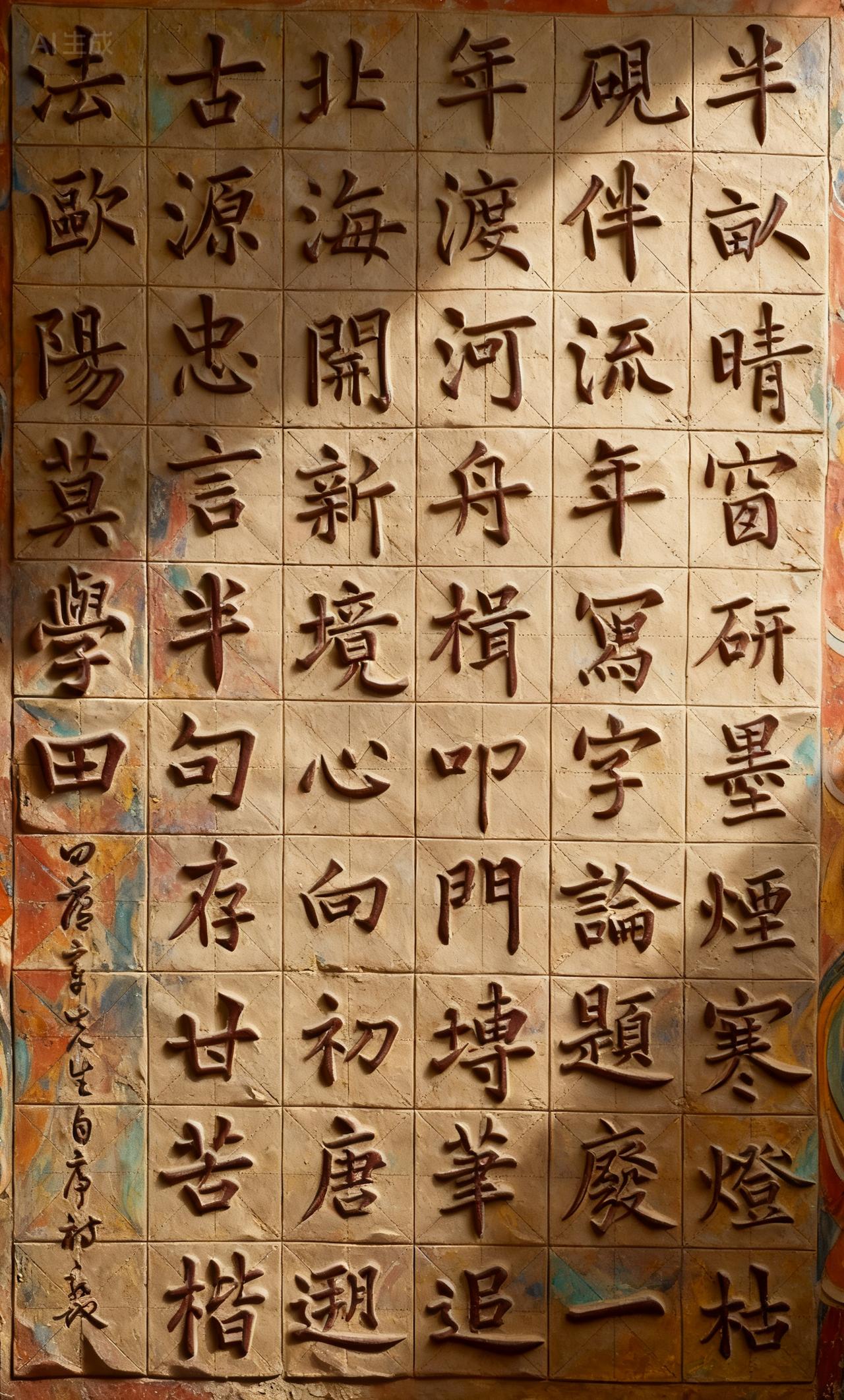《楷法欧阳莫学田》半亩晴窗研墨烟，寒灯枯砚伴流年。写字论题废一年，渡河舟