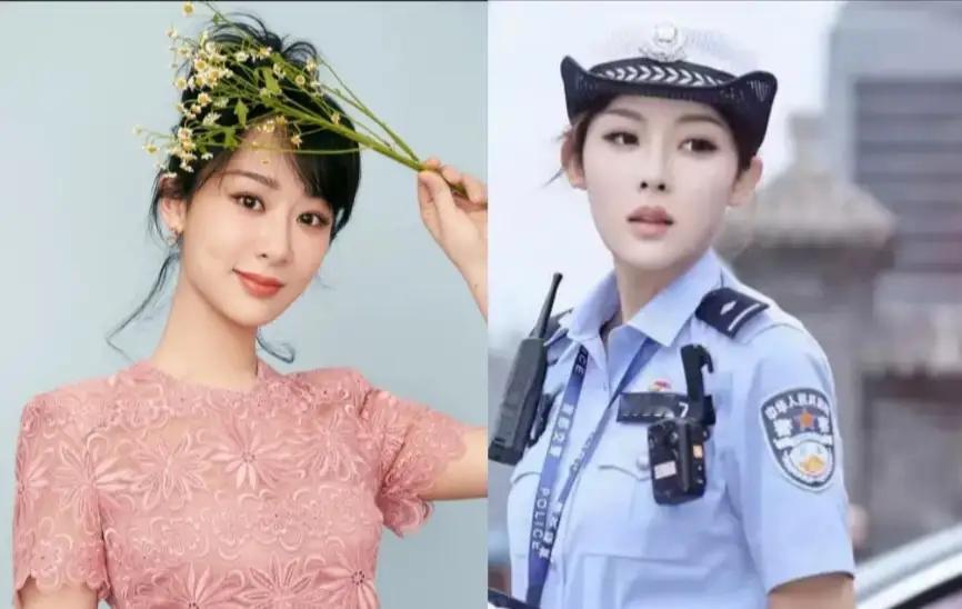 最美女交警张珏撞脸杨紫。明明可以靠颜值出圈，偏偏用责任守护街头。“最美交警”