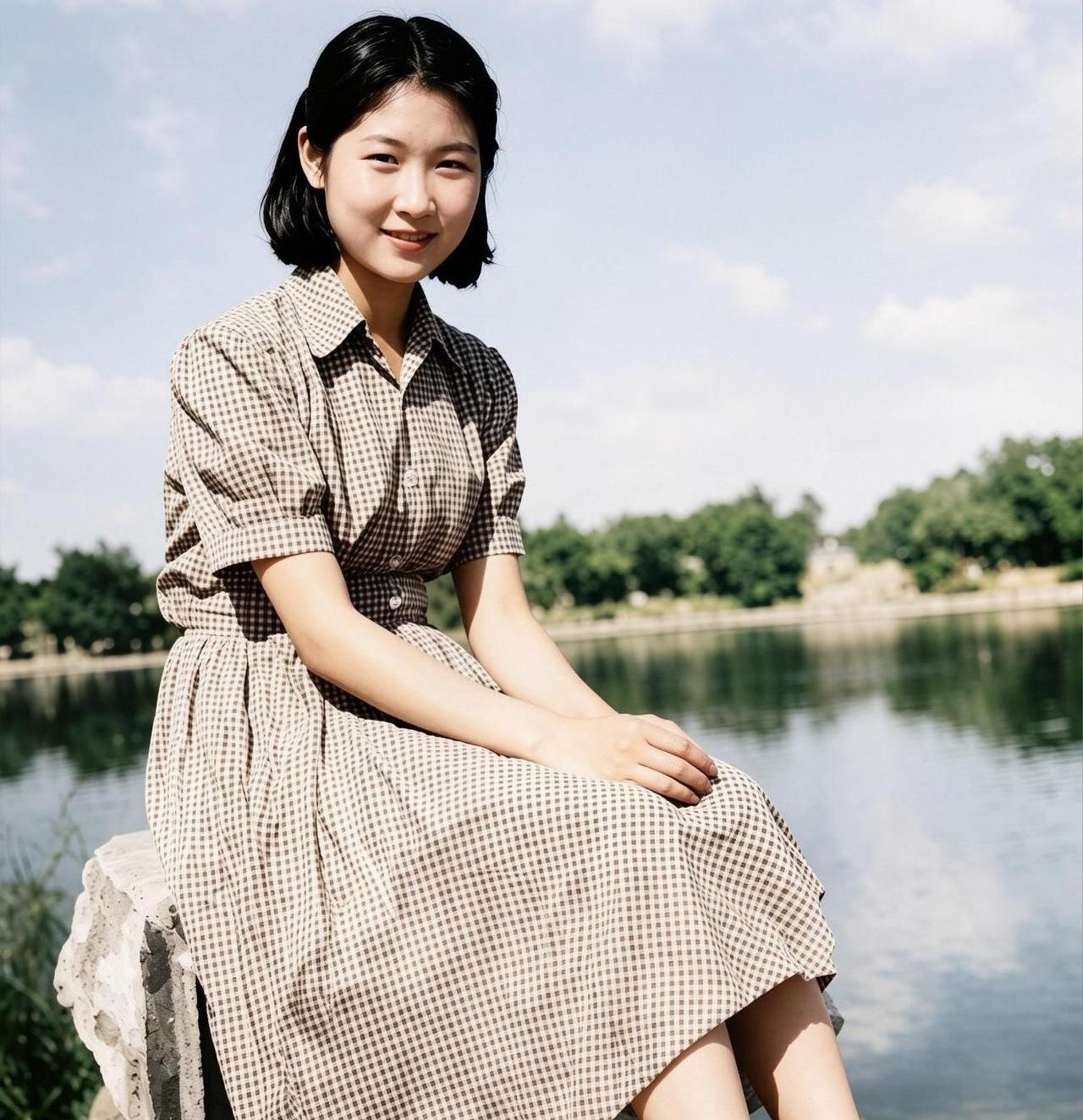 17岁，1953年，一张入学留影，居然能让这么多人停下来。李敏刚考进北京师大一附