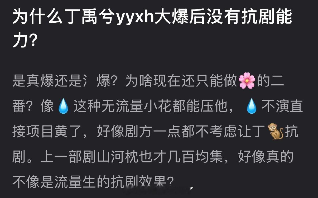 为什么丁禹兮永夜星河大爆后没有抗剧能力？