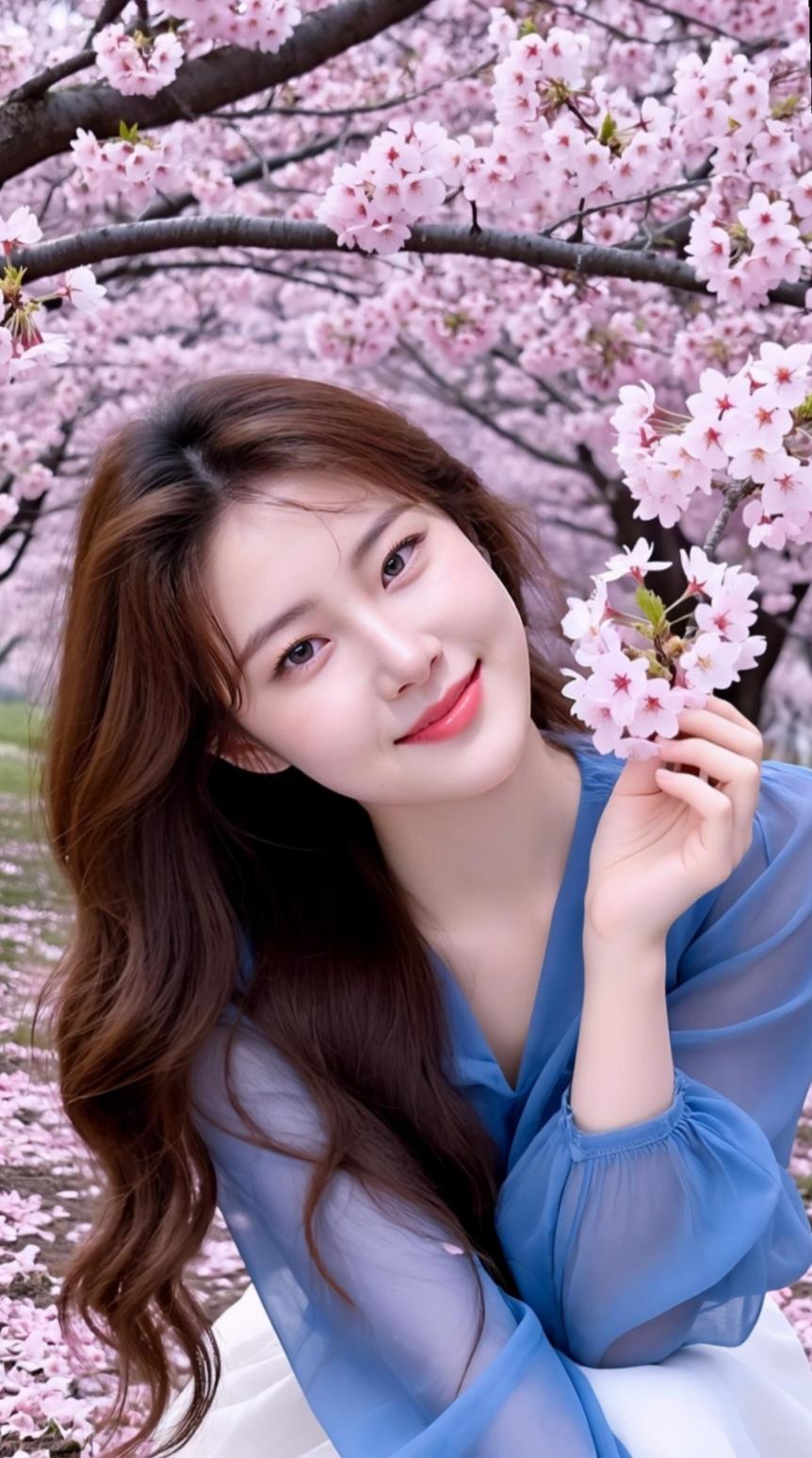 樱花树下，笑靥如花，春日里的美好时光。🌸🌸🌸