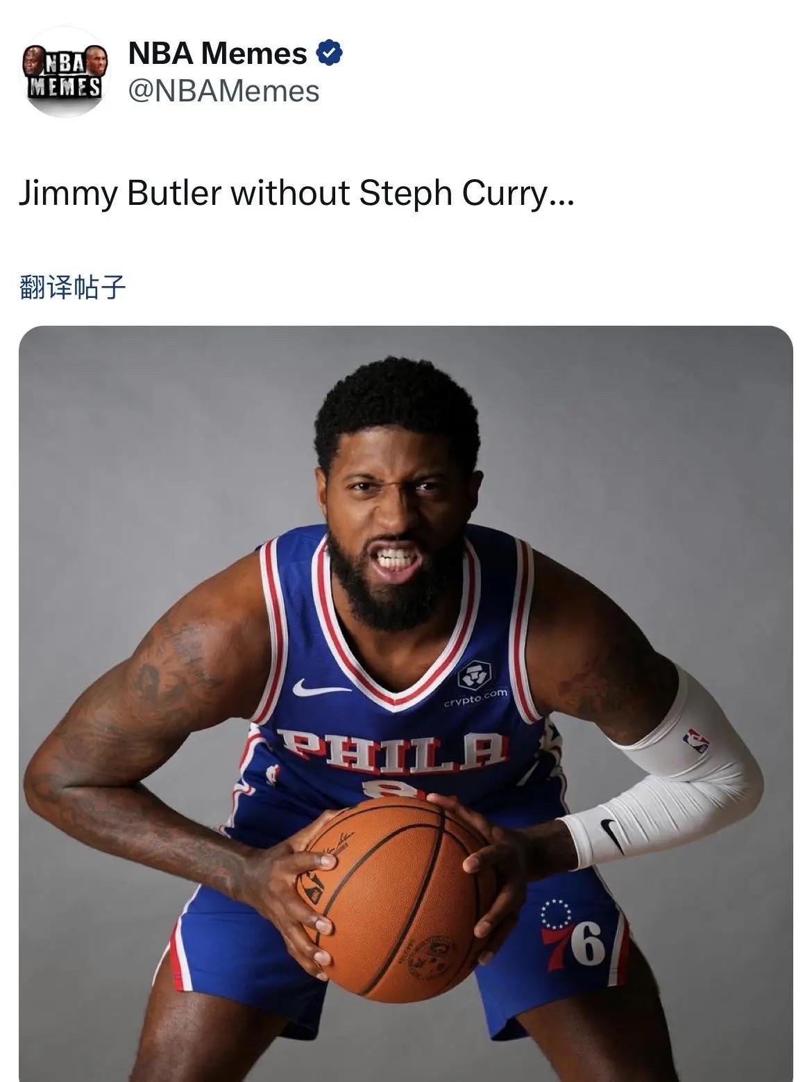 巴特勒尴尬了勇士110-117森林狼，赛后美媒体NBAMemes晒出一张76