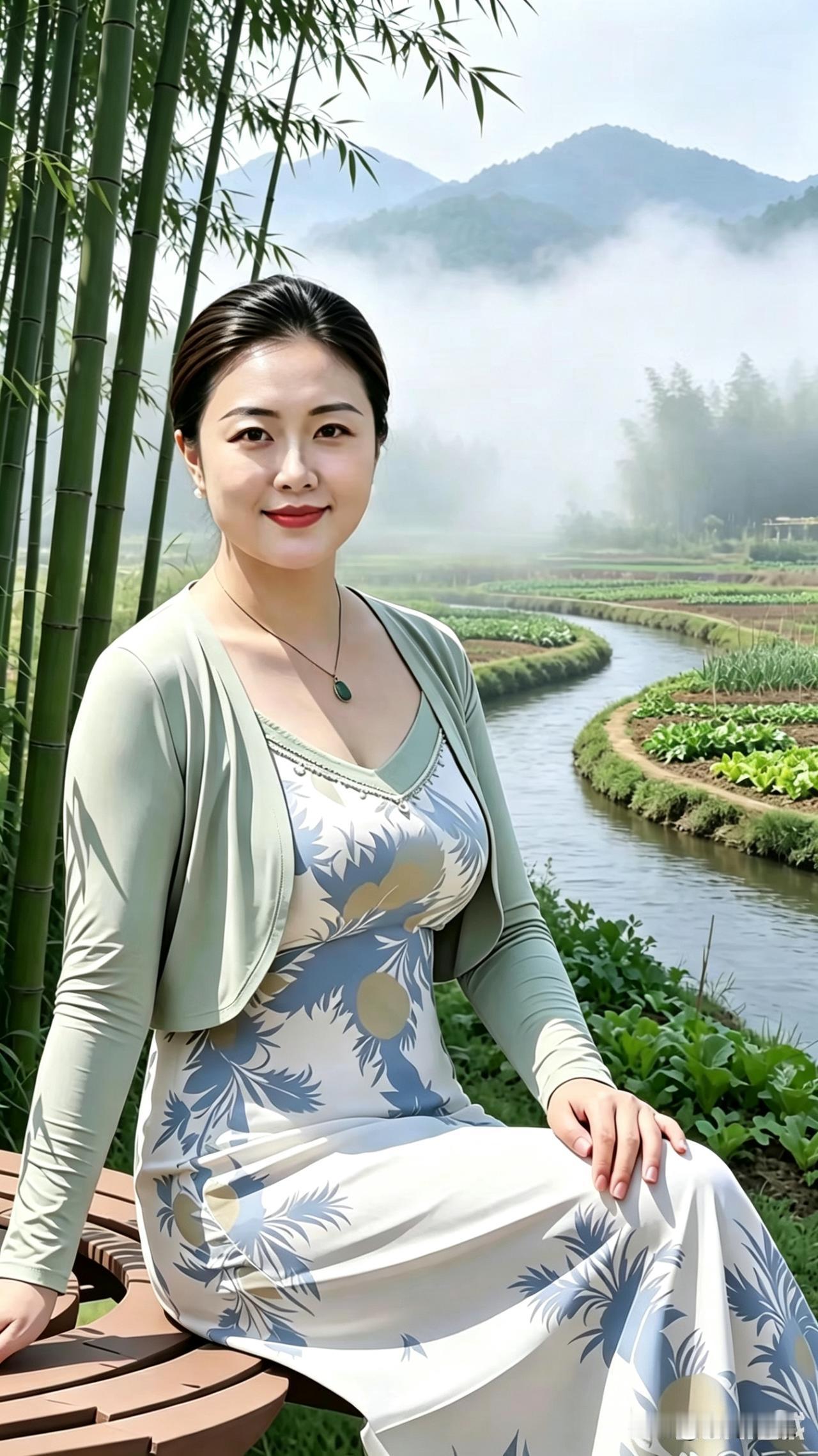 雾漫山间田园！竹林溪流菜园实拍，小众乡村晨间散心好去处清晨五点多我驱车走进山