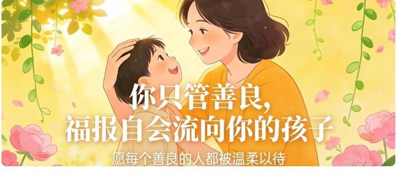 当爹妈的，最该给孩子的不是房子车子这些身外之物，而是藏在心里的那份善良。要是你对