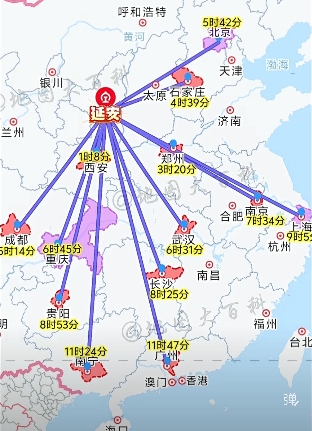 西延高铁一通车，延安去往各大城市的时间又少了很多，来往也更加方便！等延太高铁和榆