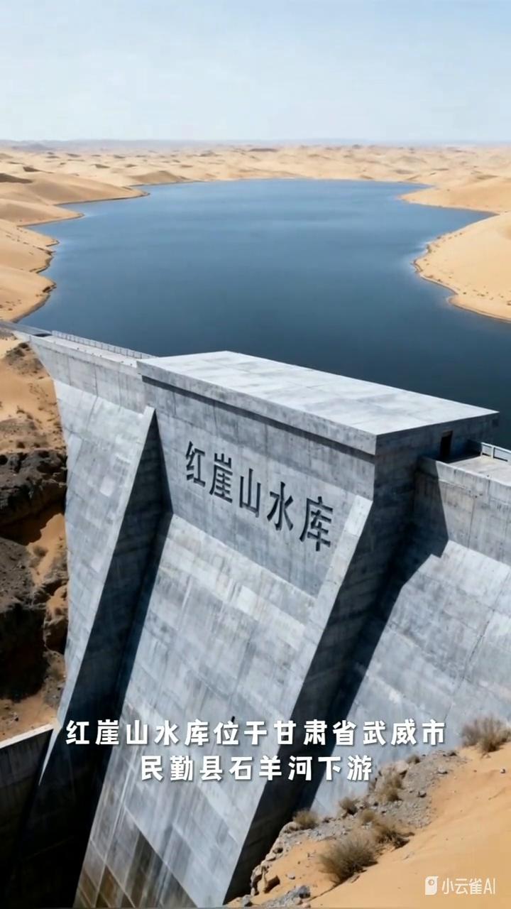 1958年：红崖山水库。红崖山水库位于甘肃省武威市民勤县石羊河下游，距县城30