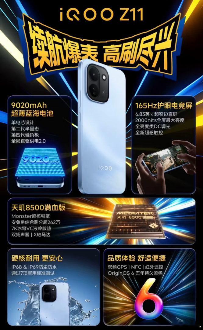 iQOOZ11这机子，是真的把“好用”两个字焊死了。9020mAh的大电池，日