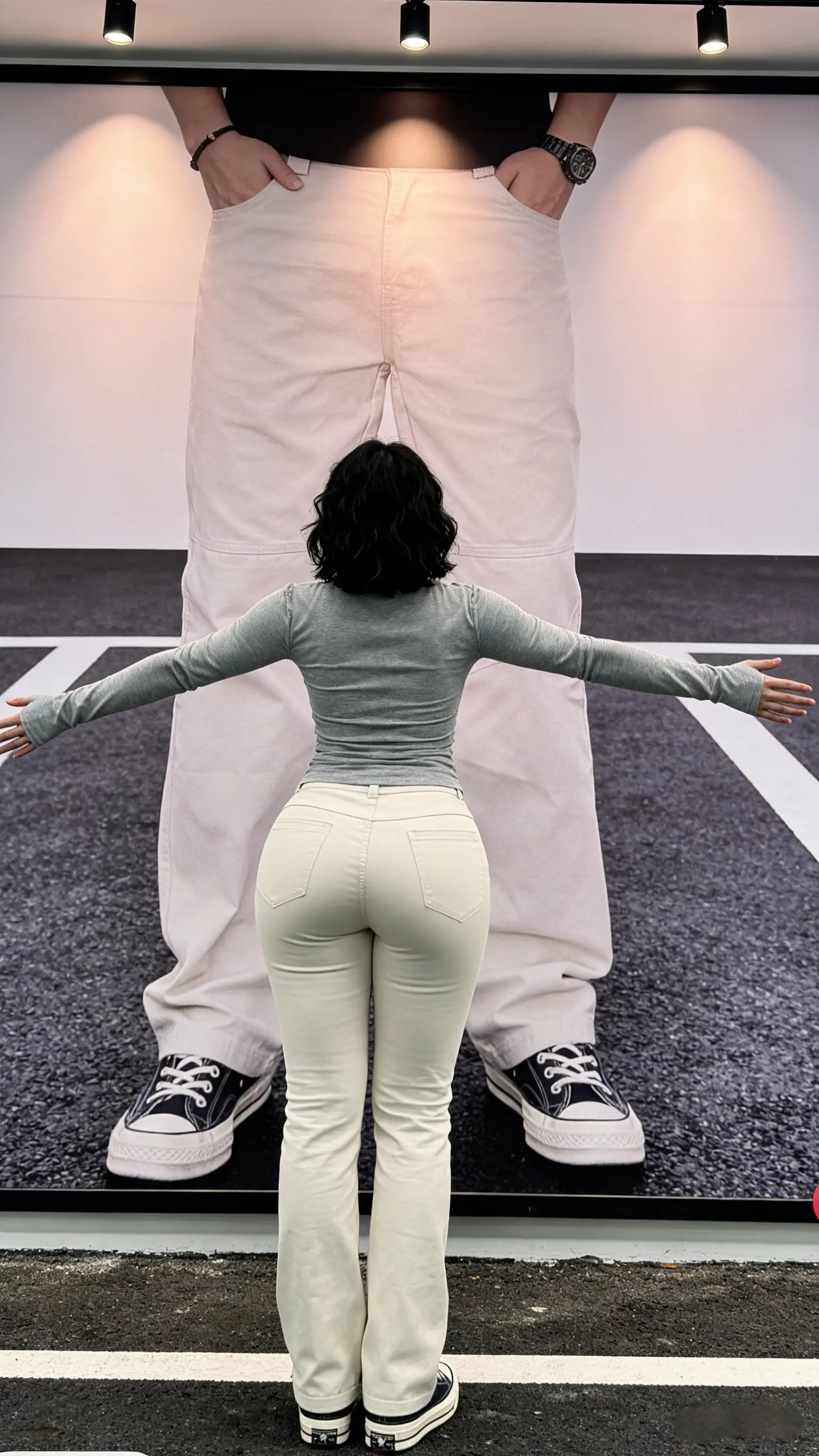 弯刀立裁拼接工装裤四季机能风可调节直筒裤简约透气休闲长裤