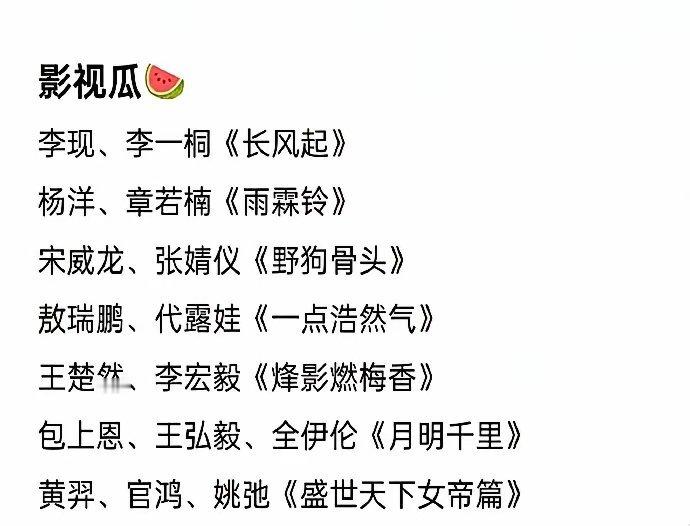 2026年的剧圈，要被杨洋和李现两个人“承包”了。杨洋搭档章若楠，在正午阳光的《