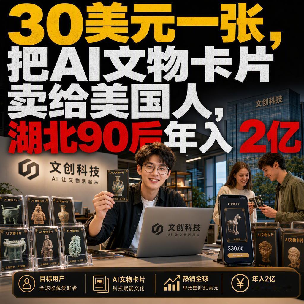 30美元一张卡片，卖出超过100万套，17个人做出2亿营收。这是湖北90后罗弼