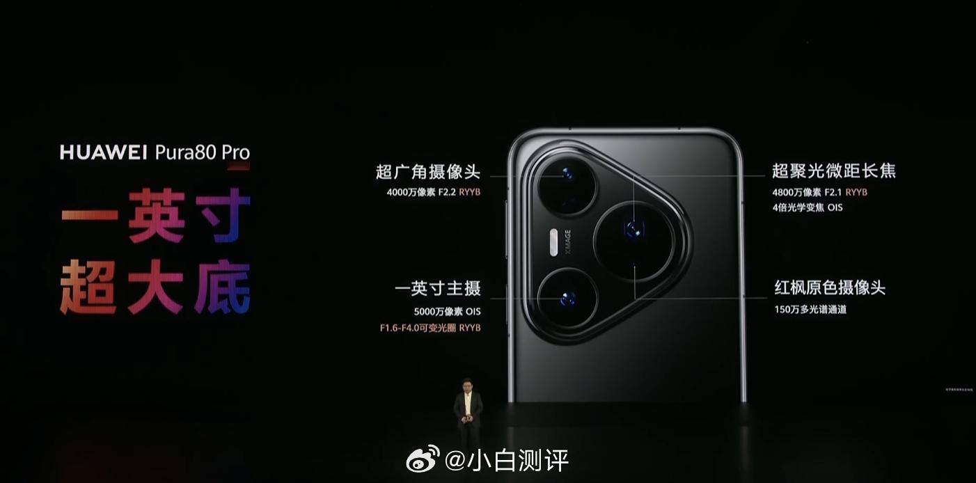 华为发布会Pura80Pro和Pro+影像规格一图览，Pro+是一英寸『高动
