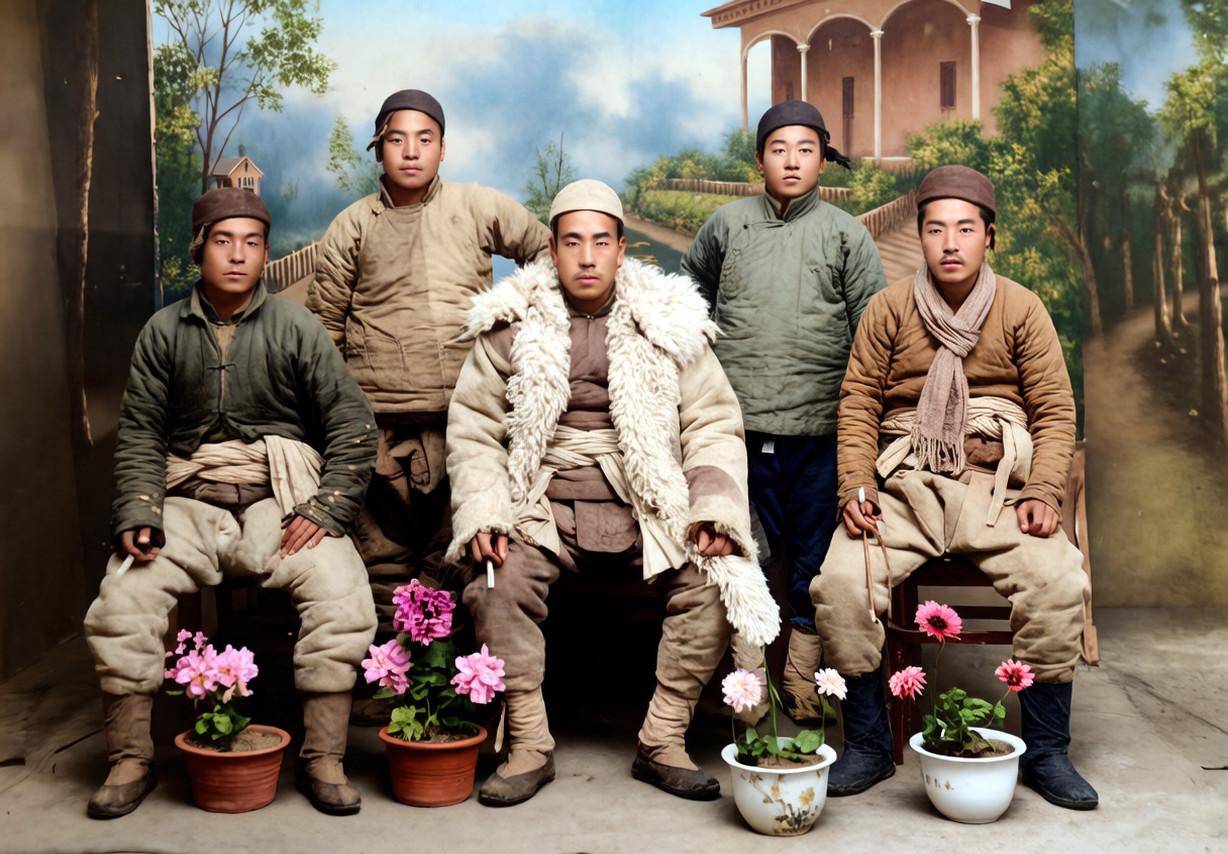 民国时期的甘肃，五名走南闯北的马帮走进兰州的一家照相馆，在鲜艳的幕布前留下了这张