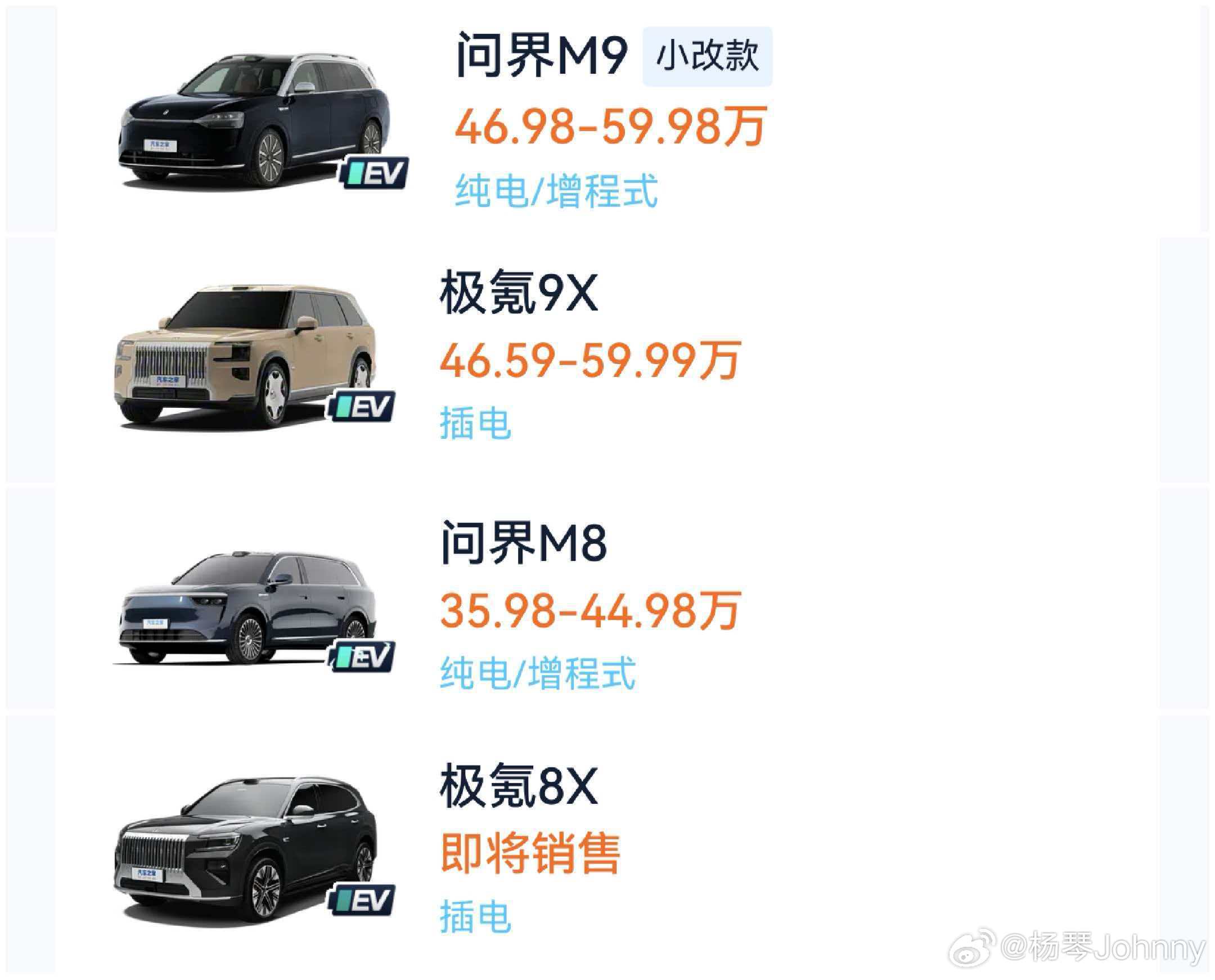 刚才看了下极氪8X，挺精致的。关于价格我觉得直接对照问界M8，你觉得呢？最可惜是
