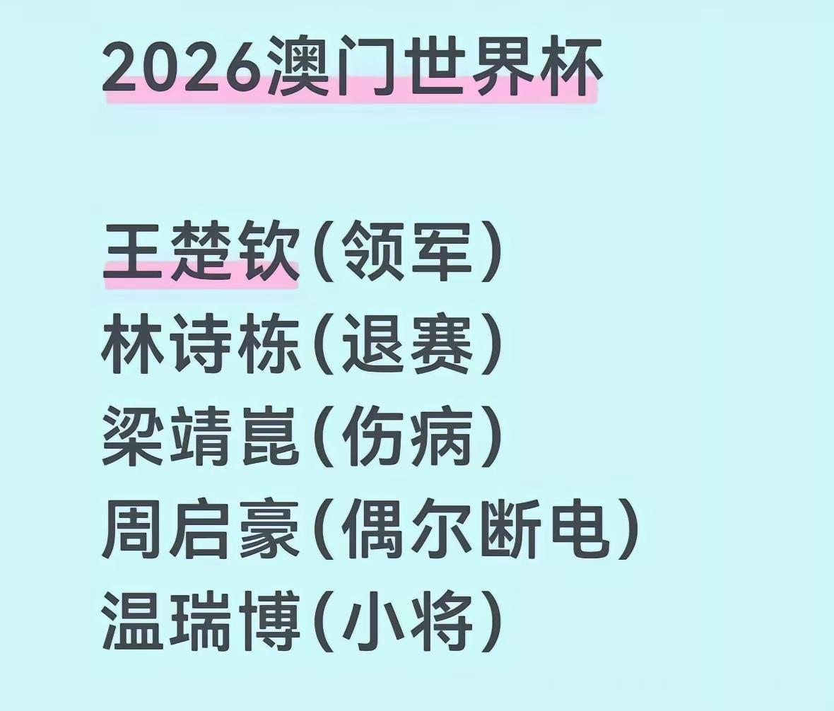 澳门世界杯才是梁靖崑，周启豪，温瑞博，递补的陈垣宇真正的外战考验，这场比赛打好了